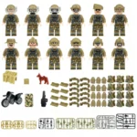 Набір мініфігурки військових в пустельному камуфляжі, 12 фігурок + зброя, амуніція й аксесуари - Зображення 2