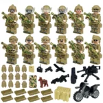 Набір мініфігурки військових в пустельному камуфляжі, 12 фігурок + зброя, амуніція й аксесуари - Зображення 3
