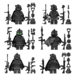 Набір мініфігурки військові ССО в чорному екіпіруванні, 6 фігурок + зброя, амуніція й аксесуари