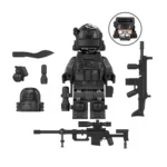 Набір мініфігурки військові ССО в чорному екіпіруванні, 6 фігурок + зброя, амуніція й аксесуари - Зображення 4
